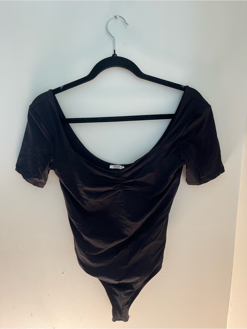 Ardene Black Scoop Neck Short Sleeve Bodysuit - Women